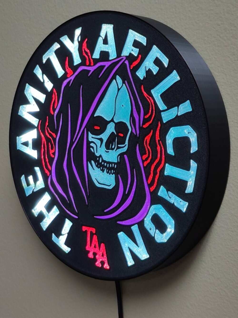 THE AMITY AFFLICTION metalcore band logo illuminated LED sign